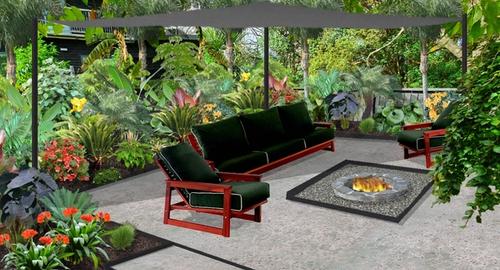 Courtyard Sub-tropical entertainment area to relax