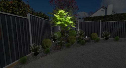 At night light up the tree to create a point of interest