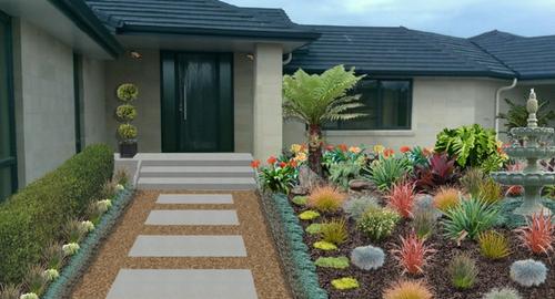 Front Entrance Create a warm and structured entrance using foliage colour and shape