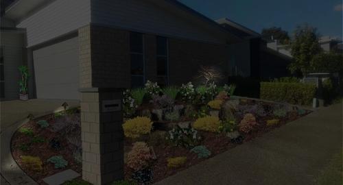 Front Left Night View Now with added security and feature lighting creates interest at night.