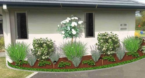 Side of House Side of house after using landscape imaging showing clean and tidy repeat planting. This now creates a clean, visually attractive spacious entry to the house.