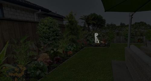 Feature Garden @ Night Look out to a calming & restful area