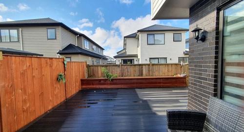 Small Patio Area With no privacy or plants makes this a unwelcoming area to relax.