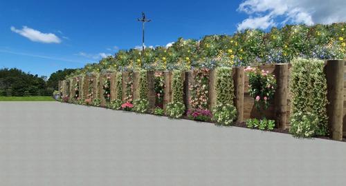 Retaining Wall Disguise it with flowers and fragrances. This will not just give you a lovely fragrance but something to put into a vase. Above the retaining wall sow wildflowers to attract the bees and butterflies.