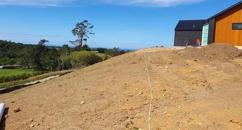 Large Native Bank Looking Down To stabilise the bank and be in harmony with your surrounding area planting the bank in NZ native plants is required.